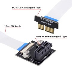 10cm 90° Low Profile PCI-E Express 1X Slot Riser Card Extender Flex Ribbon Cable