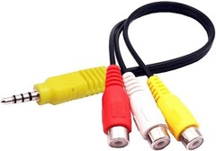 Video AV Composite Adapter Cable Replacement for TCL TV, 3 RCA to 3.5mm Adapter