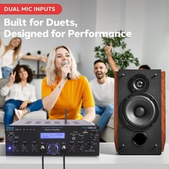 Pyle Compact Bluetooth Stereo Amplifier – Home Desktop Stereo Receiver System