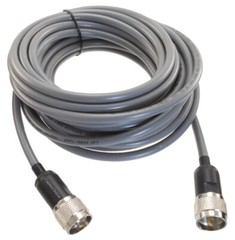30ft RG-8/U-Mini (RG8X) Coax UHF PL-259 Male/Male Grey Coax Cable, R-U8030