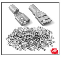 50 Pcs High Temp Female Spade Connectors 12-10 Gauge 1/4″ Quick Disconnect for W