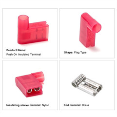 10-200x Nylon Female Flag Terminals Right Angle 22-18AWG Wire Spade Connector US