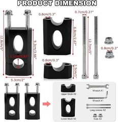 7/8″ Handlebar Risers – 7/8″ 22 mm Handlebar Mount Clamp Risers f Color: Black