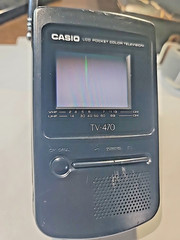 1990s CASIO TV-470 LCD Pocket Color Analog TV VHF UHF – Working – None Digital