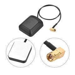 GPS Active Antenna 90-Degree SMA Male Plug 28dB with Magnetic Mount 0.5 Meter