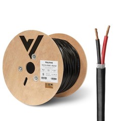 Voltive 10/2 Speaker Wire, In-Wall CL3 & Direct Burial, Black, 500ft
