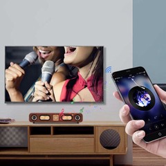 Wood Grain 4D Surround Heavy Bass 2″ 10W Retro Bluetooth Strip Audio speaker NEW