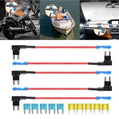 15PCS Fuse TAP Adapter Kit 12V 15 Amp 20Amp Car Add-a-circuit Mini ATM APM Blade