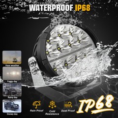 2X Round 7” Led Work DRL Light Offroad ATV 4WD SUV Driving Bumper Fog Spot Pods