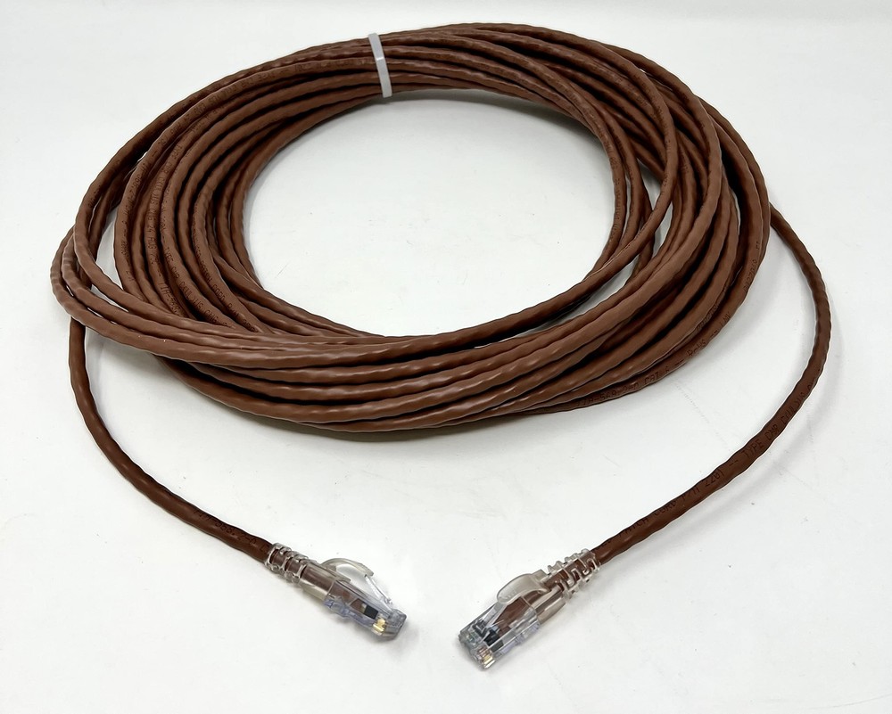 100 FT Cat6 Brown Ethernet RJ45 Cord Connectors+Boots Installed