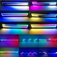 52 Inch RGBW LED Light Bar 300W & 2PCS 4″ RGB Pods with Chasing Halo Ring