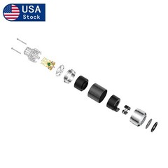 Pair 24k Gold Plated US Power Plug Carbon Fiber HiFi Audio Cable DIY Connector