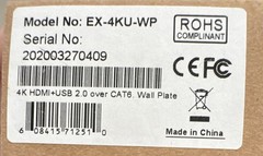 Hall Research EX-4KU-WP 4K HDMI+USB 2.0 over CAT6 Wall Plate (New)