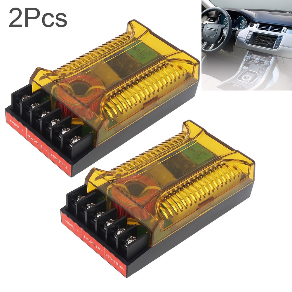 2PC 120W 2 Way Bass Speakers Frequency Divider Car Audio Woofer Crossover Filter