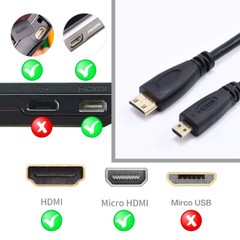 2 Pack Micro HDMI to HDMI Cable 6 FT Raspberry Pi 4K TV Camera Sony Nikon Lenovo