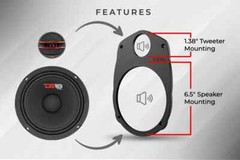 DS18 MP69 High Density Abs 6×9 to 2- Way 1 X 6.5 and 1 x Tweeters Adapter Single
