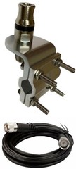 Sirio 18 FT Low Loss RG-213/U Cable with Mirror Mount bracket and 3/8 Stud