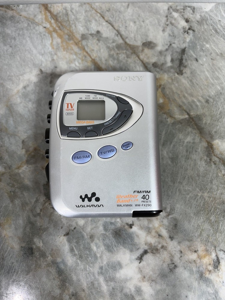 Sony Walkman WM-FX290 FM/AM Weather Band Radio Cassette Player Works Needs Belt