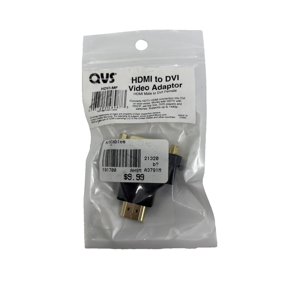 QVS HDMI Male to DVI-D Female HDCP & ROHS Compliant Adaptor HDVI-MF