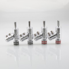 4pcs Rhodium Plated LOCK SPEAKER CABLE BANANA PLUG CONNECTOR jack
