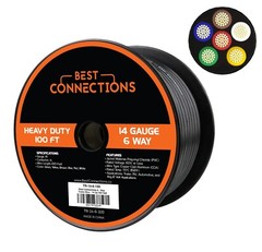 BEST CONNECTIONS 14 Gauge 6 Way Trailer Wire Durable, Weatherproof, Color-Coded