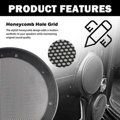 2PCS 6.5 Speaker Grill,Car Subwoofer Speaker Covers with Honeycomb Hole Mesh
