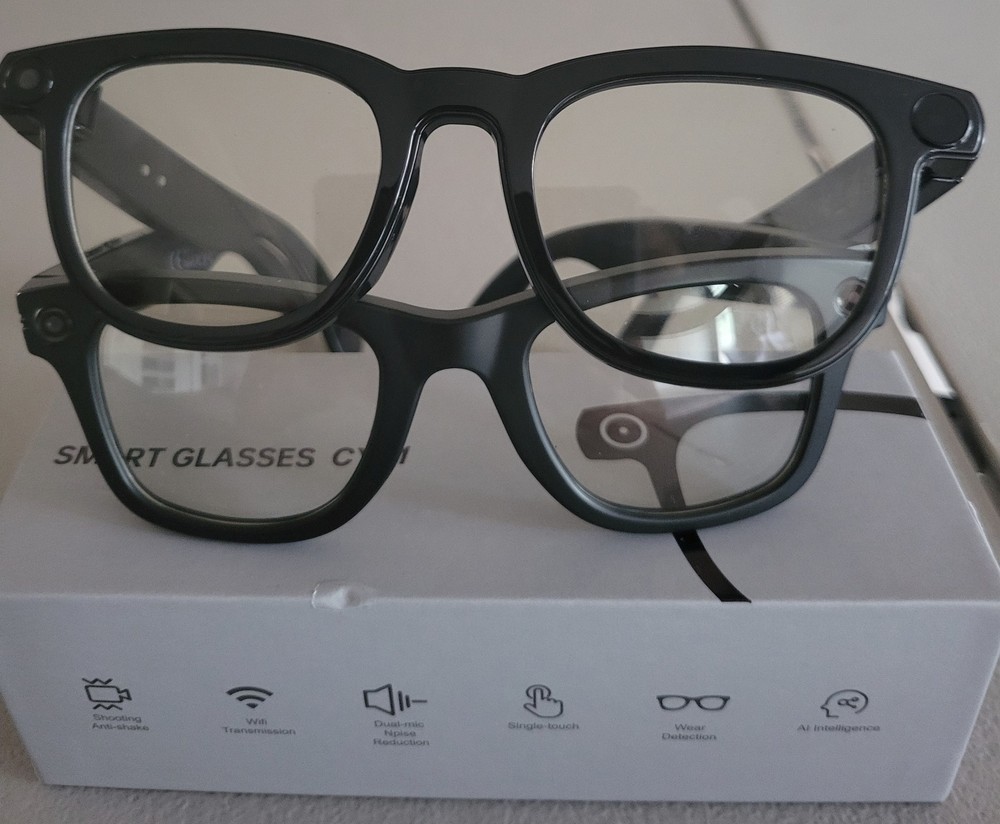 CYM Smart Glasses Black Wi-Fi Speaker Camera AI Integration