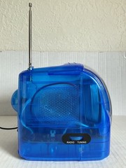 Vintage Mini TV 5″ Black White AM/FM Radio Portable Blue Video Gaming TESTED