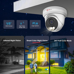 Anpviz 8MP 4K PoE IP Camera AI Human/Vehicle Detection, Smart Color Night Vision
