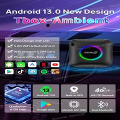8 128G Android Auto Carplay LED Ai Box Multimedia Players Wireless Android 13