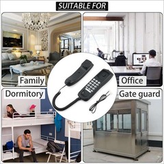 Landline Phone Corded Phone For Home Office Desk Wall Mount Telephone, Black US