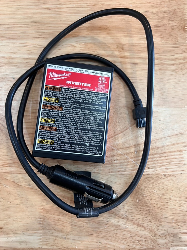 Milwaukee 23-37-0010 Power Inverter 120V AC Out 150W Run – 300W Peak/Spike
