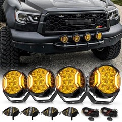 4Pcs AUXBEAM 5 Inch 172W LED Side Shooter Amber/White Pod Lights w/ Amber DRL