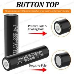 1/2/4/6 Pack 3.7 Volt 18650 Rechargeable Battery High Capacity 3000Mah