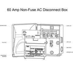 60 Amp AC Disconnect Box Outdoor Plastic, 120/240VAC Non-Fuse Pull Out Switch…