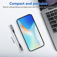 USB Type C to 3.5mm Female Headphone Jack Adapter, (2-Pack) C silver gray