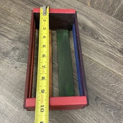 Rainbow painted Napa Valley Box 12 Music Cassette Tape Storage Wood Rack Crate