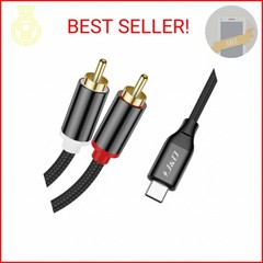 J&D USB C to RCA Audio Cable, Braided Stereo Audio Converter Cord Type-C Male to