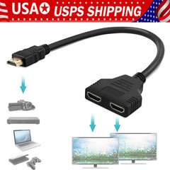 4K HDMI Cable Splitter Adapter 2.0 Converter 1 In 2 Out 1 Male to 2 Female