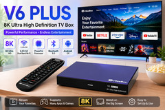 vSeeBox V6 Plus Android 14 Smart TV Box 8K HDR WiFi 6 Bluetooth Voice Remote