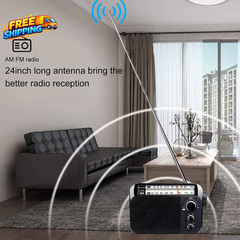 TR604 AM FM Radio Portable Radio Plug in Wall D Battery Operated Large Dial