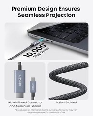 Anker 4K@60Hz HDR USB C to HDMI Cable with Advanced Shielding Thunderbolt 5/4/3