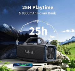 Bobtot Portable Bluetooth Speaker, 60W Peak IPX6 Waterproof, Outdoor Speaker NEW