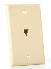 1-Port RJ11 6P4C Smooth Telephone Phone Jack Wall Plate Face Plate – Ivory