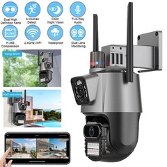 8MP 4K WiFi Security Camera: Dual Lens, 1-8X Zoom Outdoor PTZ Home Cam* US STOCK