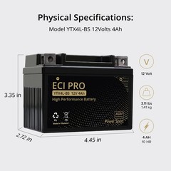 YTX4L-BS SLA Battery for ATV Quad Dirt / Pit Bike 50/70/110/125 CC