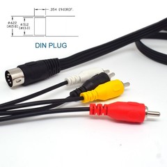 5 Pin Plug Din to 4 Male RCA Cable，RCA Male Plug to 5Pin Extension Adapter Pr…