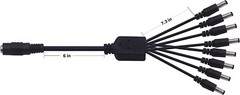 New DC 1 Female to 8 Male Power Splitter Cable for CCTV Surveillance System