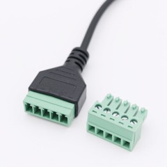 Micro USB Male to 5 Pin Screw Connector with Shield Terminal Plug Adapter Cable