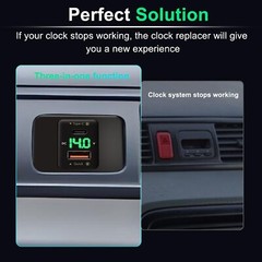Clock Substitute with Voltmeter and USB Fast Charger for 1997-2001 Honda CR-V